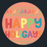 Sticker Rond Gay Christmas Funny LGBT Happy Holigays Rainbow<br><div class="desc">Gay Christmas Funny LGBT Happy Holigays Rainbow Pajama</div>