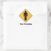 Sticker Rond Gay Crossing (Sac)