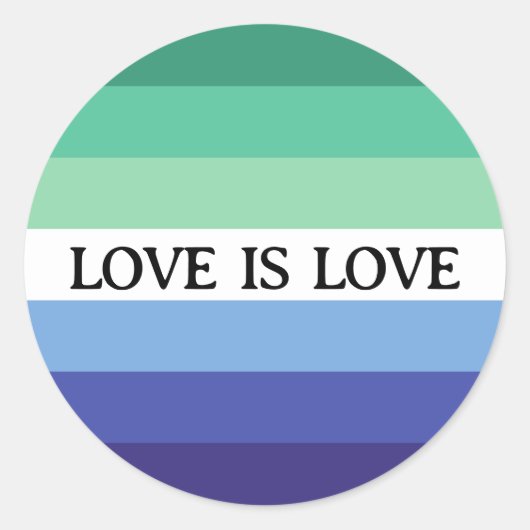 Sticker Rond Gay Drapeau L'amour est amour (Devant)
