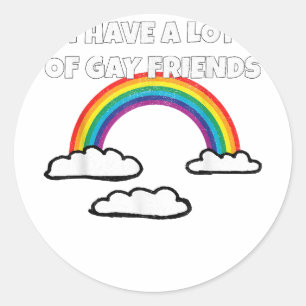 Sticker Rond Gay Friends LGBT Ally Rainbow Funny Gay pride