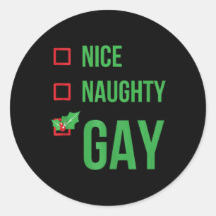 Sticker Rond Gay Funny Pajama cadeau de Noël
