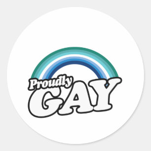 Sticker Rond Gay masculin et fier