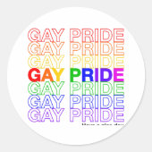 Sticker Rond Gay pride (Devant)