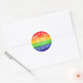 Sticker rond gay pride Arc-en-ciel classique (Enveloppe)