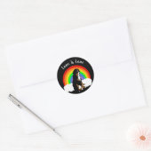Sticker Rond Gay pride Bernese Mountain Dog sur mesure (Enveloppe)