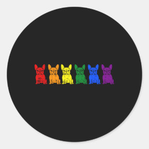 Sticker Rond Gay pride De Fierté Lgbt-q Ally Chien Puppy Lover