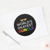 Sticker Rond Gay pride de mondes Gayest Guncle (Enveloppe)