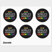 Sticker Rond Gay pride de mondes Gayest Guncle (Feuille)