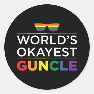 Sticker Rond Gay pride de mondes Gayest Guncle