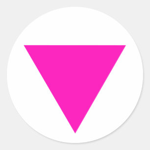 STICKER ROND GAY PRIDE "DE TRIANGLE ROSE"