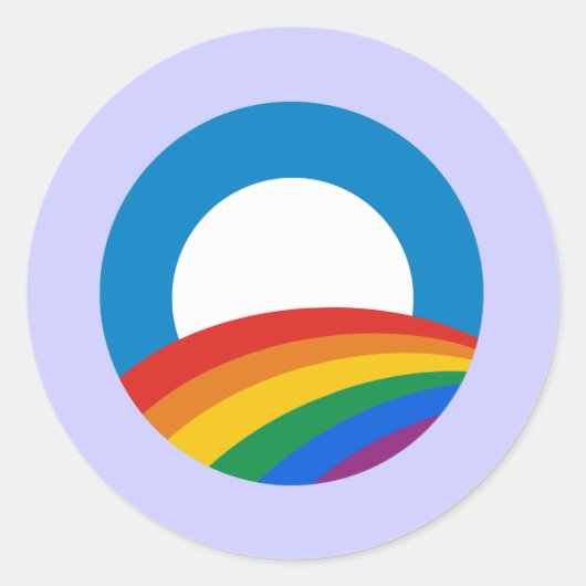 Sticker Rond Gay pride Obama (Devant)