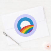 Sticker Rond Gay pride Obama (Enveloppe)