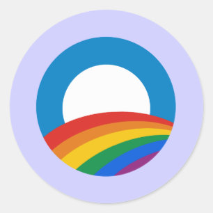 Sticker Rond Gay pride Obama