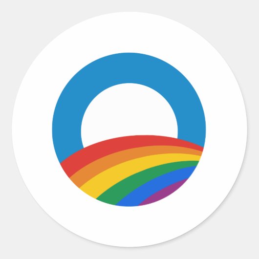 Sticker Rond Gay pride Obama (Devant)