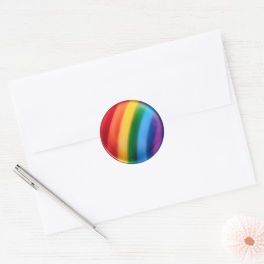 STICKER ROND GAY PRIDE —RAINBOW (Enveloppe)
