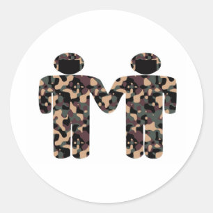 Sticker Rond Gays en uniforme