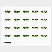 STICKER ROND GAZ, GAZ, GAZ (Feuille)