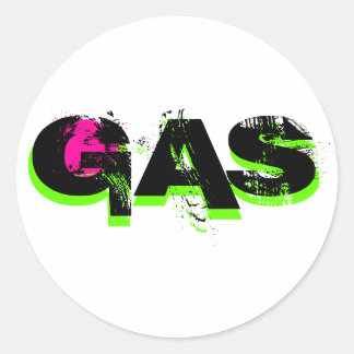 STICKER ROND GAZ, GAZ, GAZ