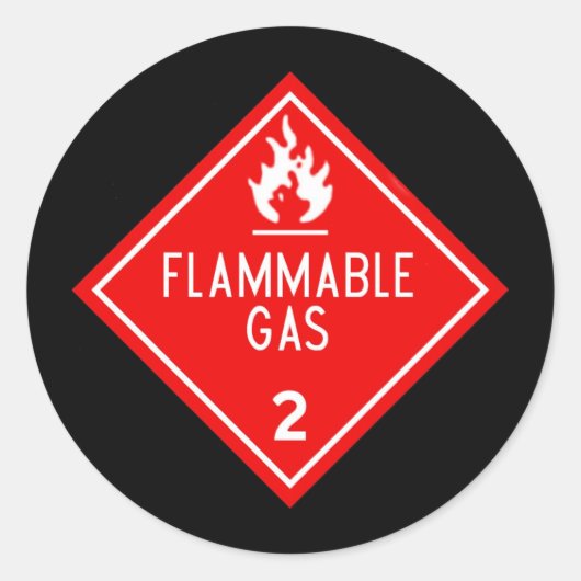 Sticker Rond gaz inflammable (Devant)