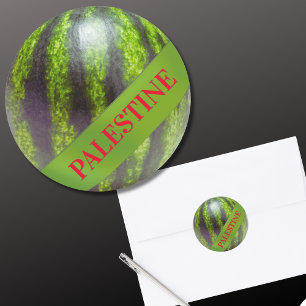 Sticker Rond gaza de soutien à la paix de la pastèque palestini
