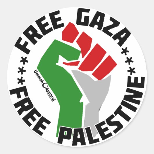 Sticker Rond gaza libre palestine (Devant)