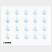 Sticker Rond Géants doux bleus (Feuille)