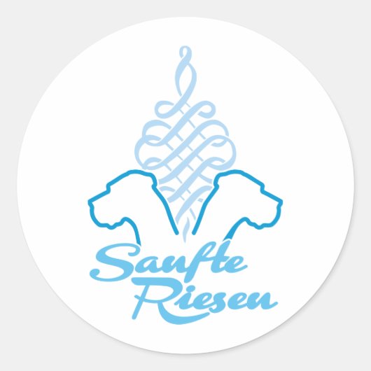 Sticker Rond Géants doux bleus (Devant)