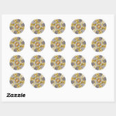 Sticker Rond Gears and Cogs Mandala Design (Feuille)