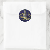 Sticker Rond Gears Steampunk Octopus Kraken (Sac)