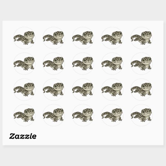 Sticker Rond Gecko (Feuille)