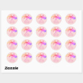 Sticker Rond Gecko Gecko Lizard Rainbow Girls Anniversaire (Feuille)