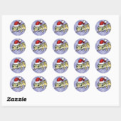Sticker Rond Gecko léopard de Noël (Feuille)