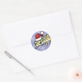 Sticker Rond Gecko léopard de Noël (Enveloppe)
