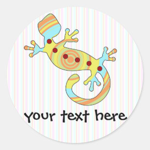 Sticker Rond Gecko Lizard coloré