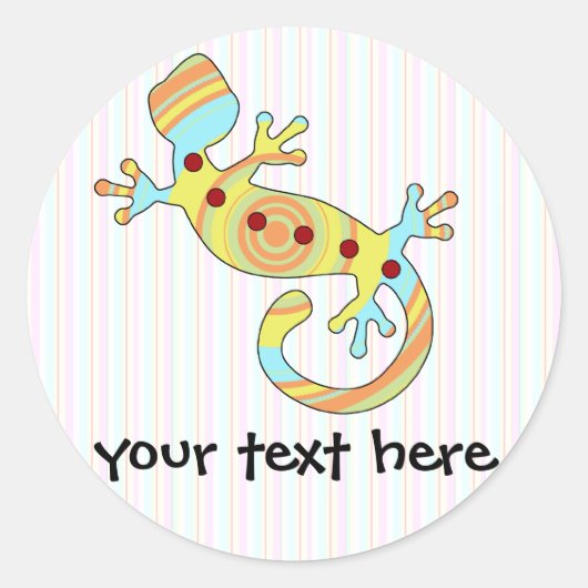 Sticker Rond Gecko Lizard coloré (Devant)