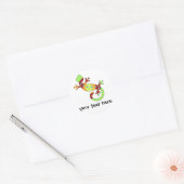 Sticker Rond Gecko Lizard coloré (Enveloppe)