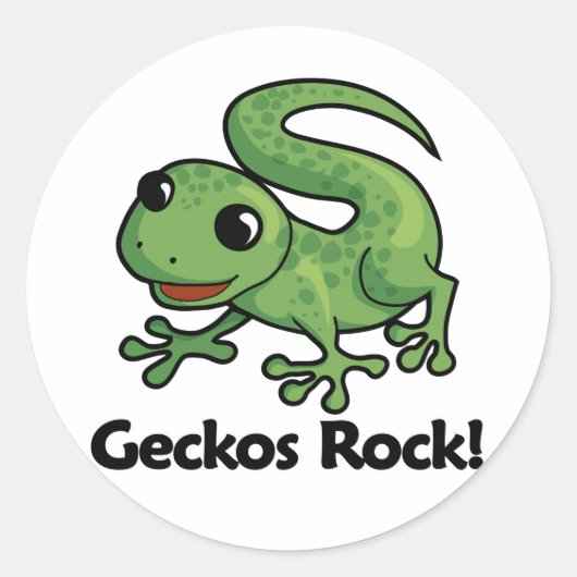Sticker Rond Geckos Rock ! (Devant)