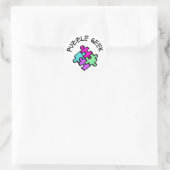 Sticker Rond Geek de puzzle (Sac)