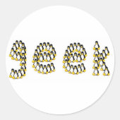 Sticker Rond Geek Linux Tux (Devant)