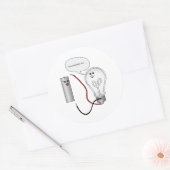 Sticker Rond Geek Love You Complete Me Circuit électrique (Enveloppe)