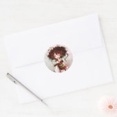 Sticker Rond Geisha coquelicot (Enveloppe)