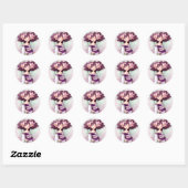 Sticker Rond geisha dahlia (Feuille)