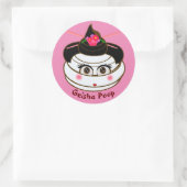 Sticker Rond Geisha Poop Emoji (Sac)