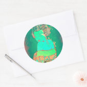 Sticker Rond Geisha Psychedelic (Enveloppe)