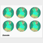 Sticker Rond Geisha Psychedelic (Feuille)