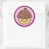 Sticker Rond Gel au chocolat Kawaii Cupcake (Sac)