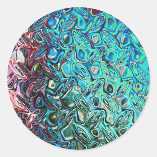Sticker Rond Gel bleu liquide Abstrait (Devant)