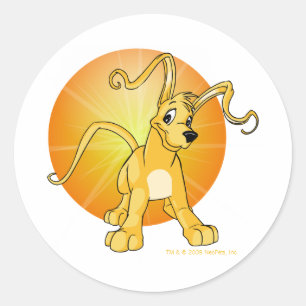Sticker Rond Gelert jaune espiègle