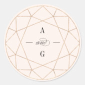 Sticker Rond Gem diamant rond Géométrique Monogramme Chic Maria (Devant)