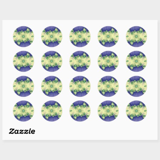 Sticker Rond Gem rare - Fractal (Feuille)